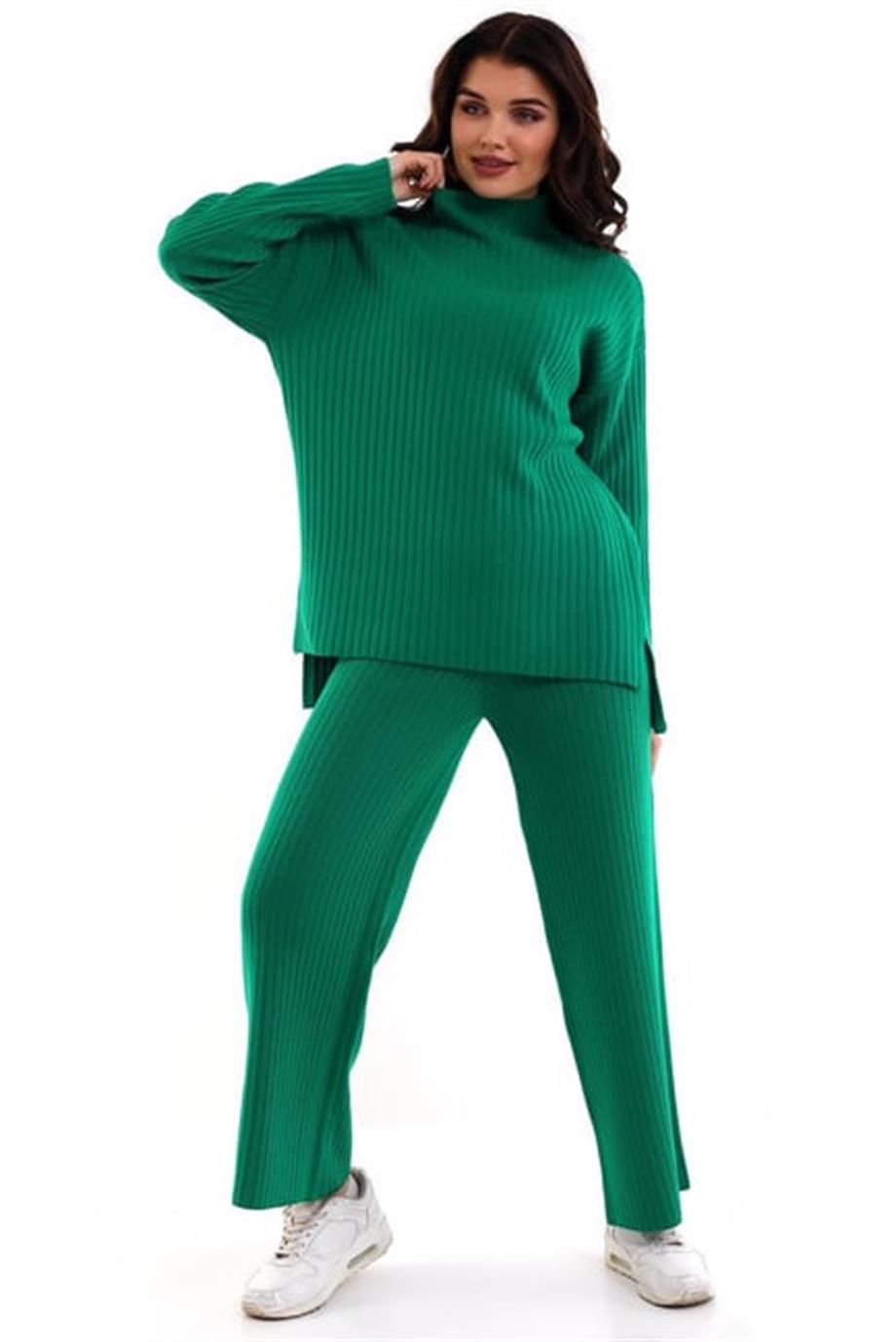 Oversize Fitilli Alt Üst Triko Takım 6308