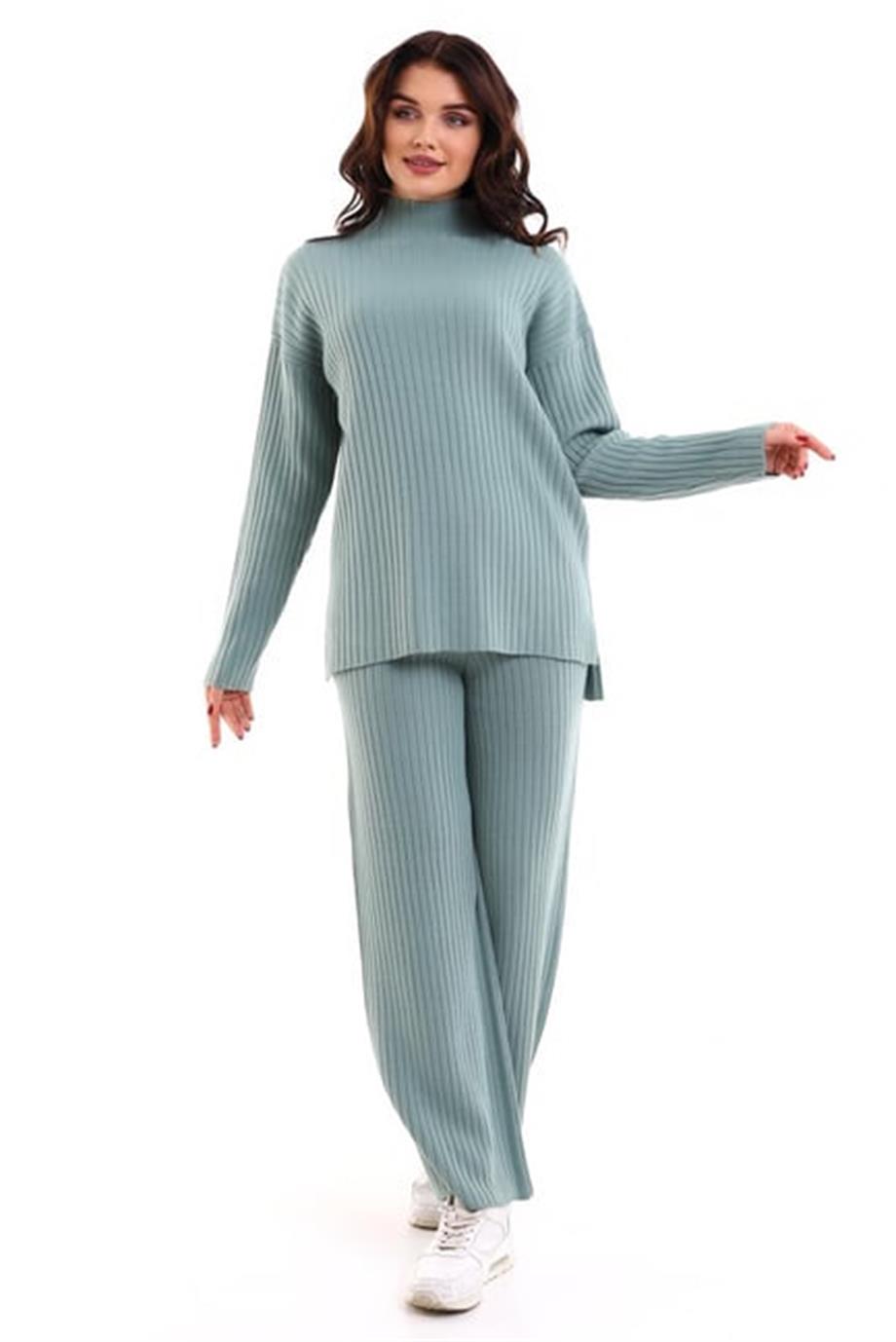 Oversize Fitilli Alt Üst Triko Takım 6308