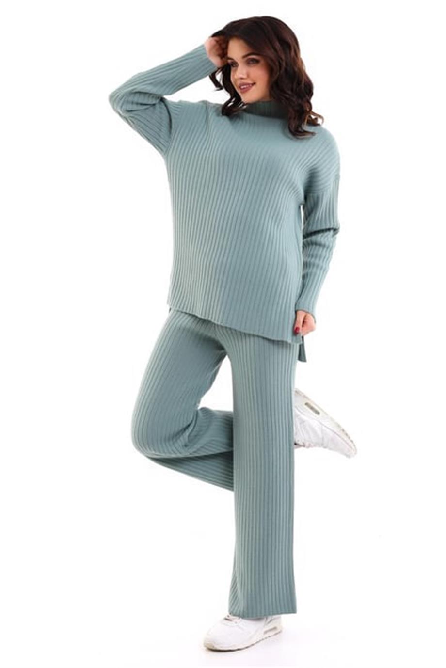 Oversize Fitilli Alt Üst Triko Takım 6308