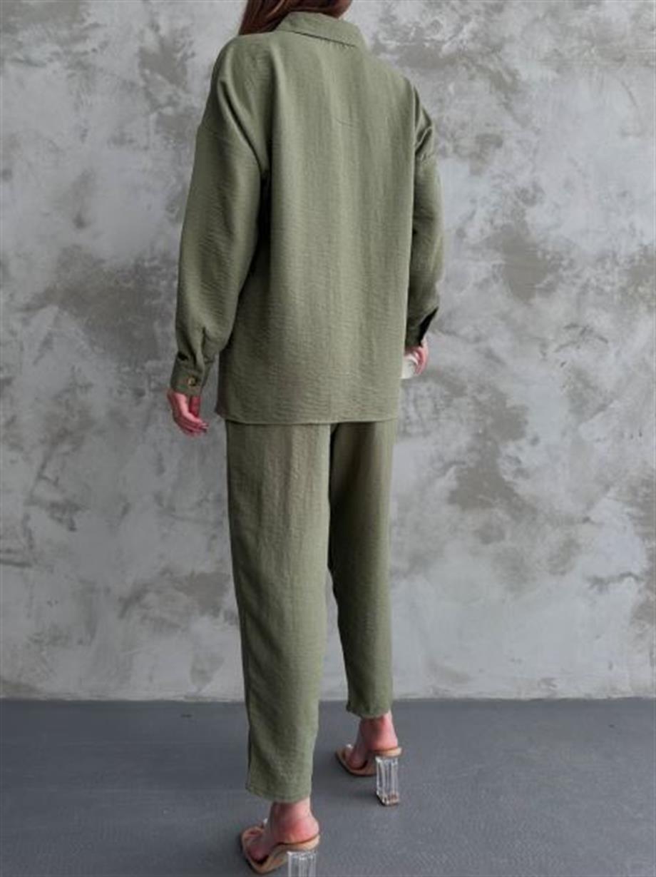 Pera Keten Gömlekli  İkili Set Takım 10277