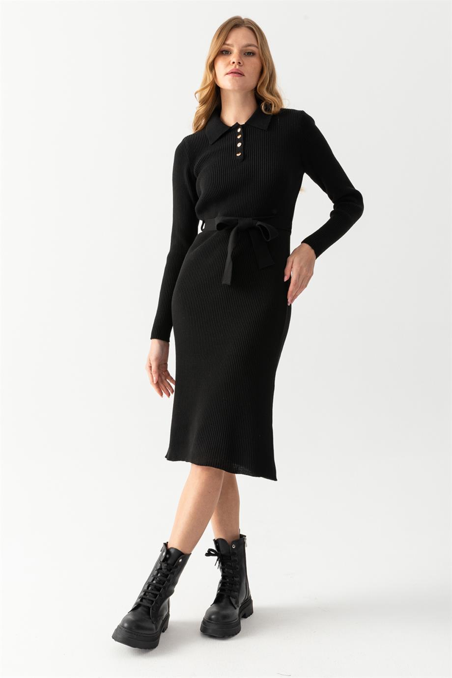 Polo Yaka Fitili Elbise 7080