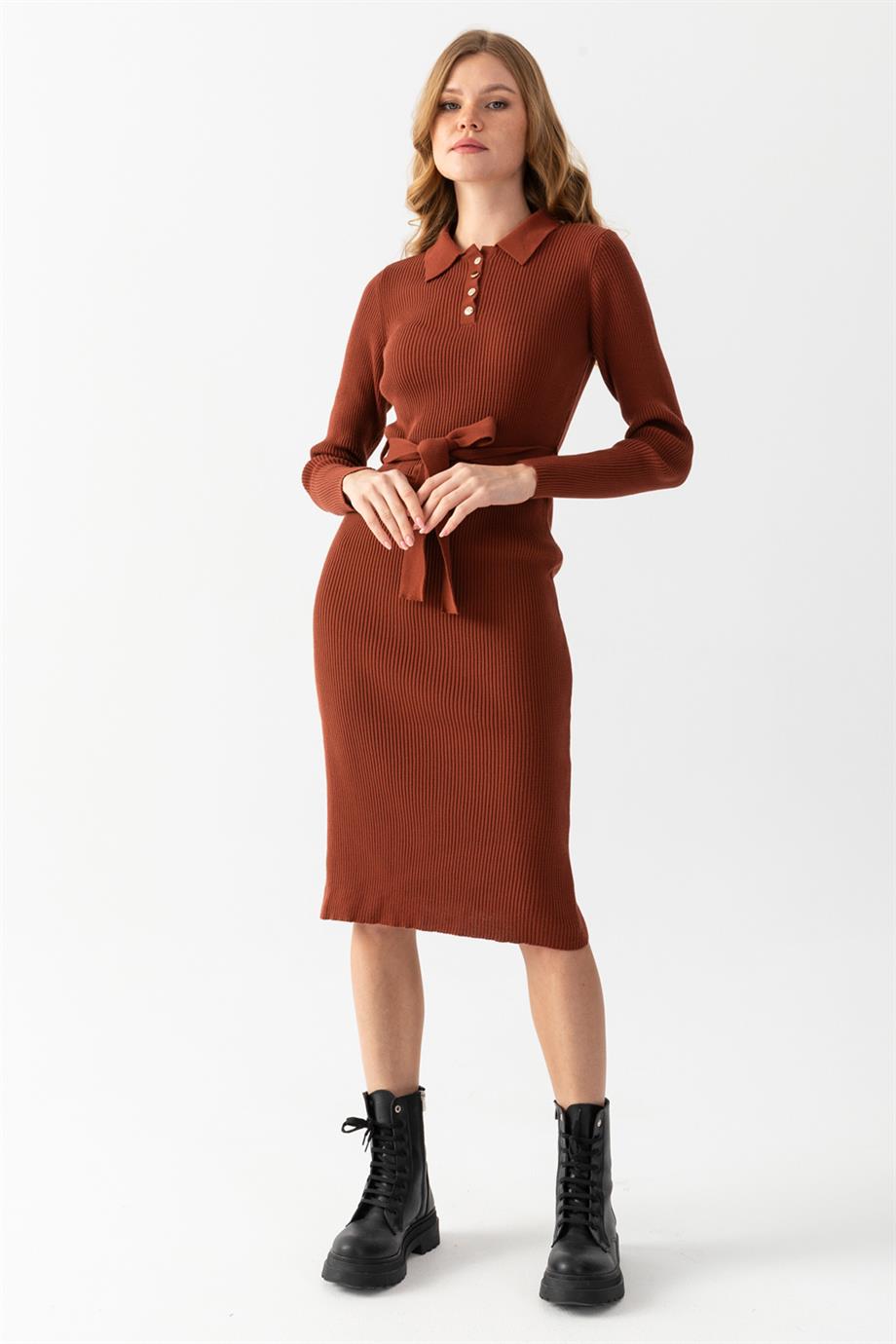 Polo Yaka Fitili Elbise 7080