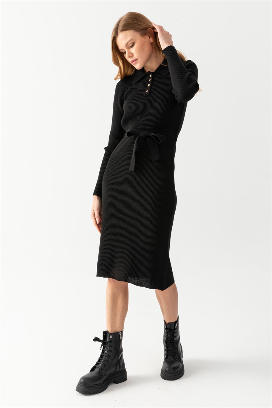 Polo Yaka Fitili Elbise 7080