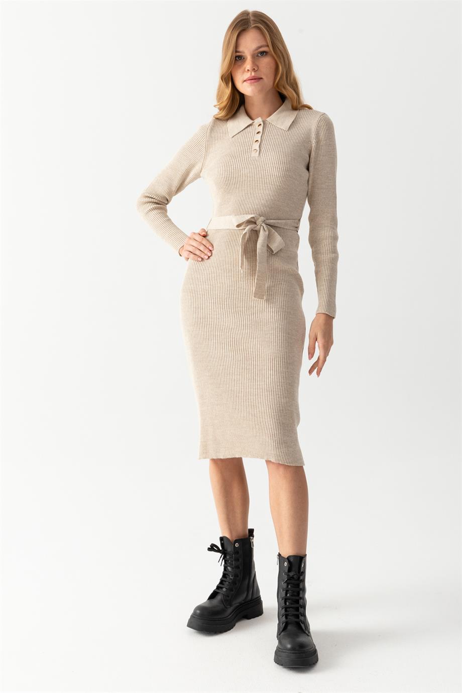 Polo Yaka Fitili Elbise 7080