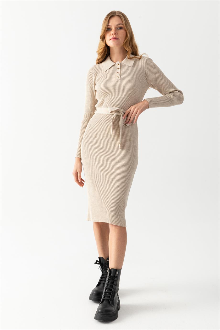 Polo Yaka Fitili Elbise 7080