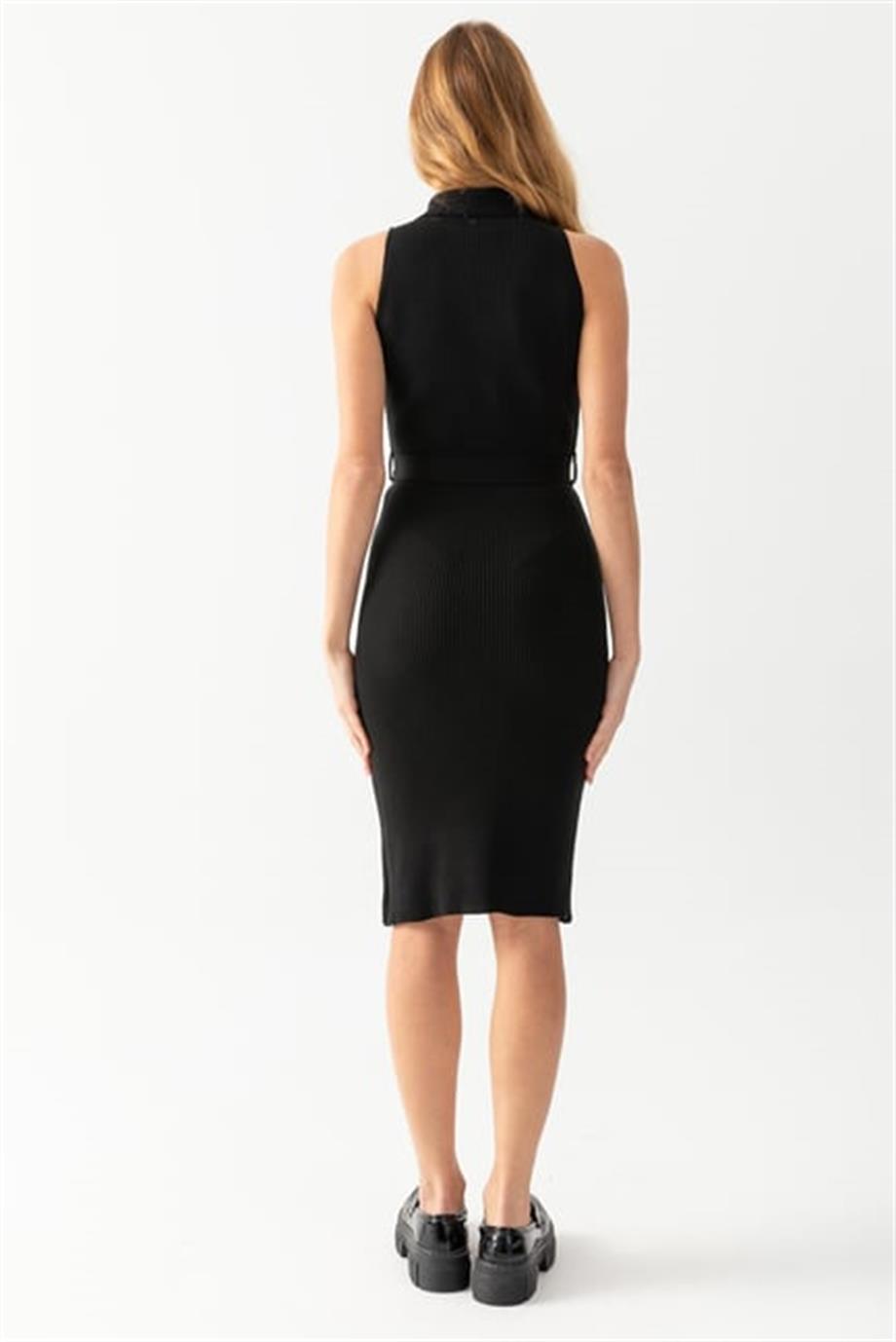 Polo Yaka Kolsuz Triko Elbise 8080