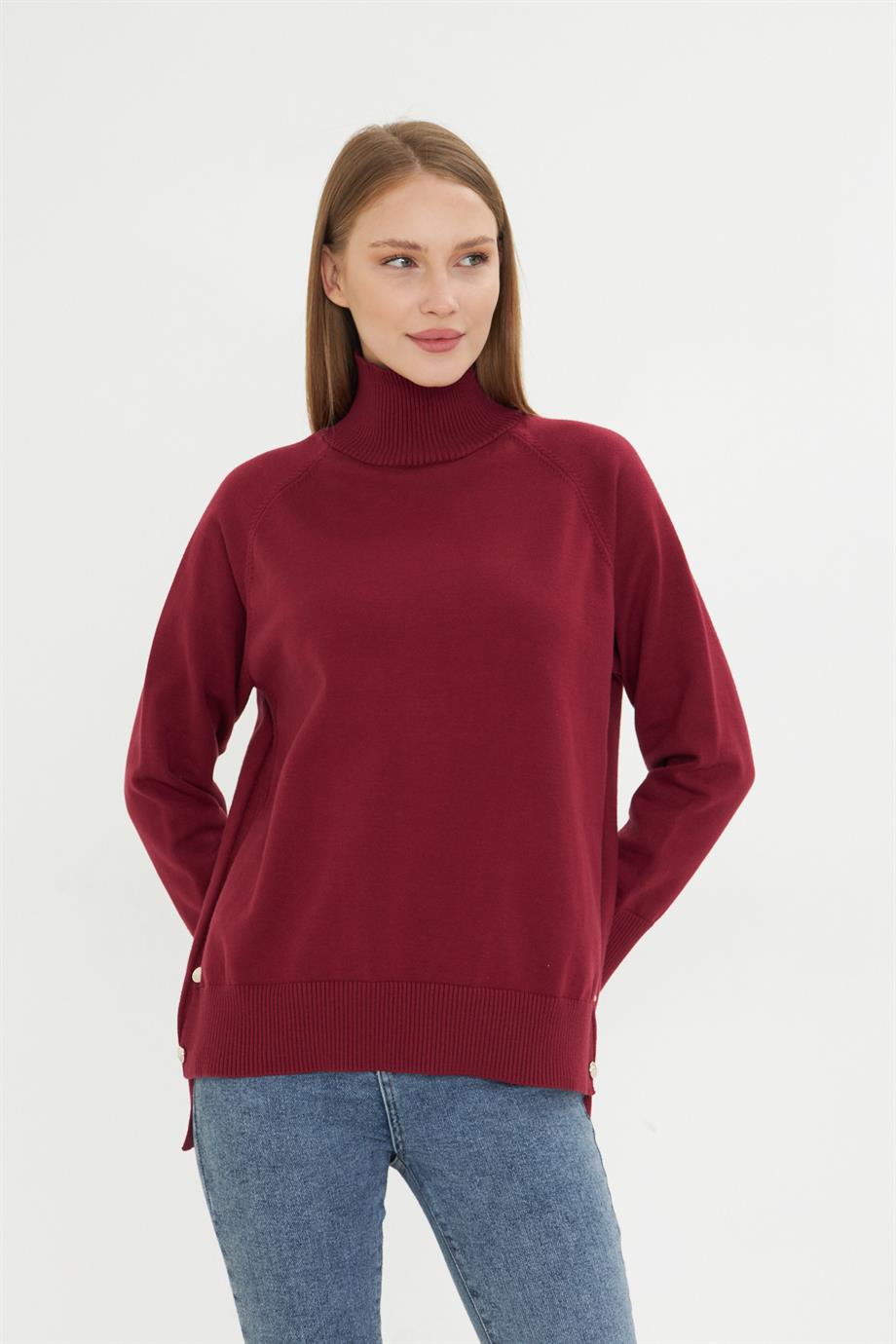 Selanık Yırtmaçlı Old Money Triko Bluz 171014