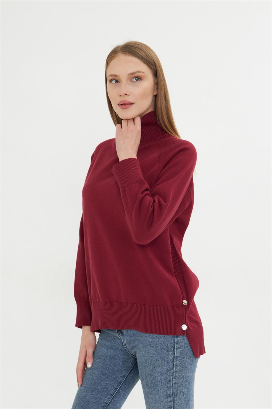 Selanık Yırtmaçlı Old Money Triko Bluz 171014