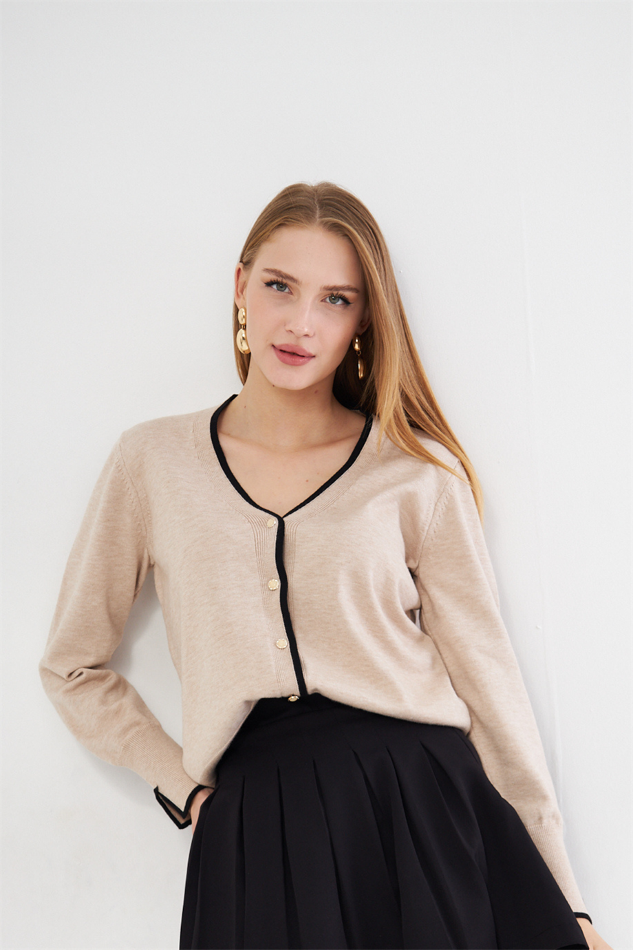 Şeritli Triko  Hırka 240912Hk