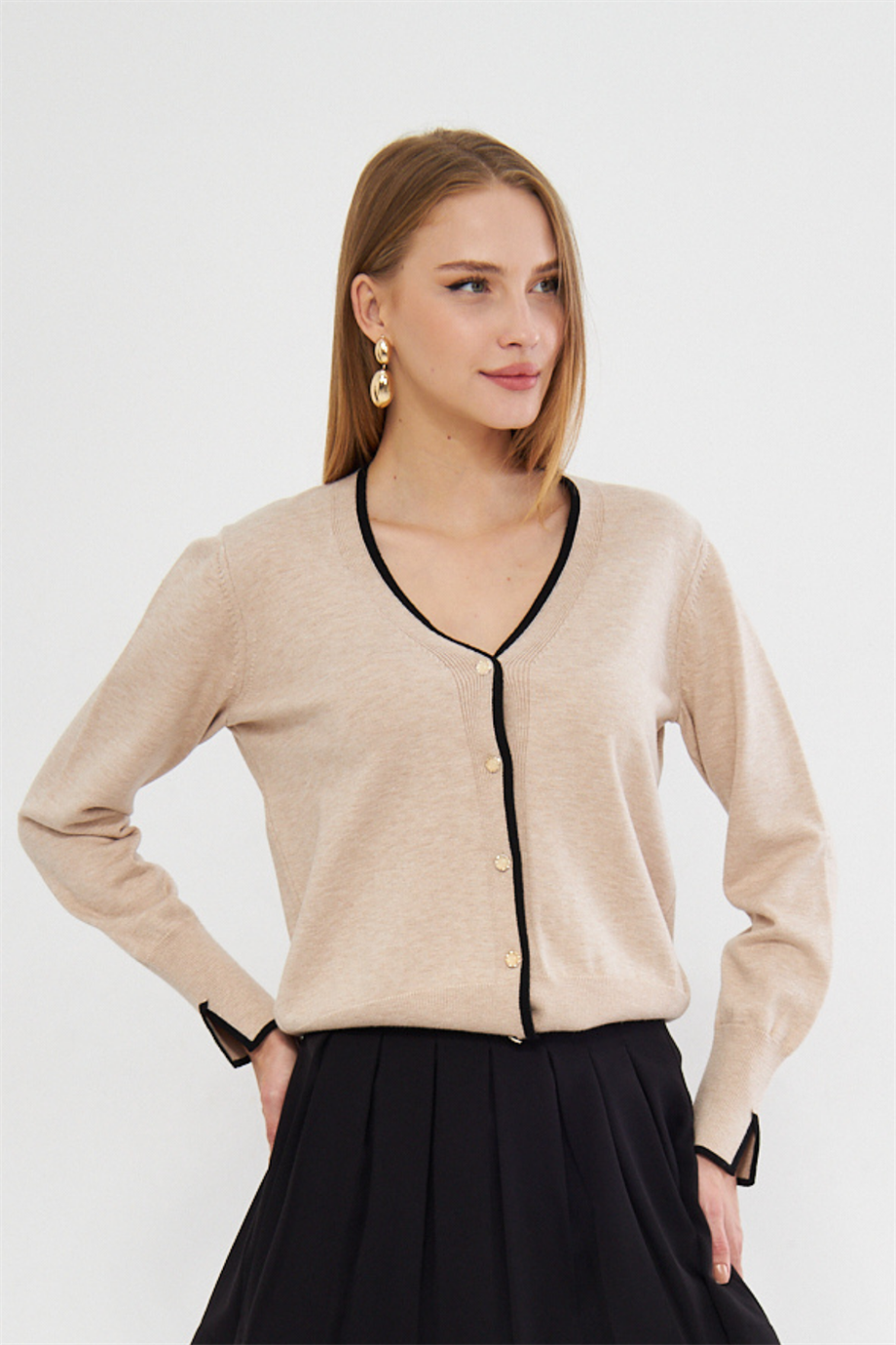 Şeritli Triko  Hırka 240912Hk