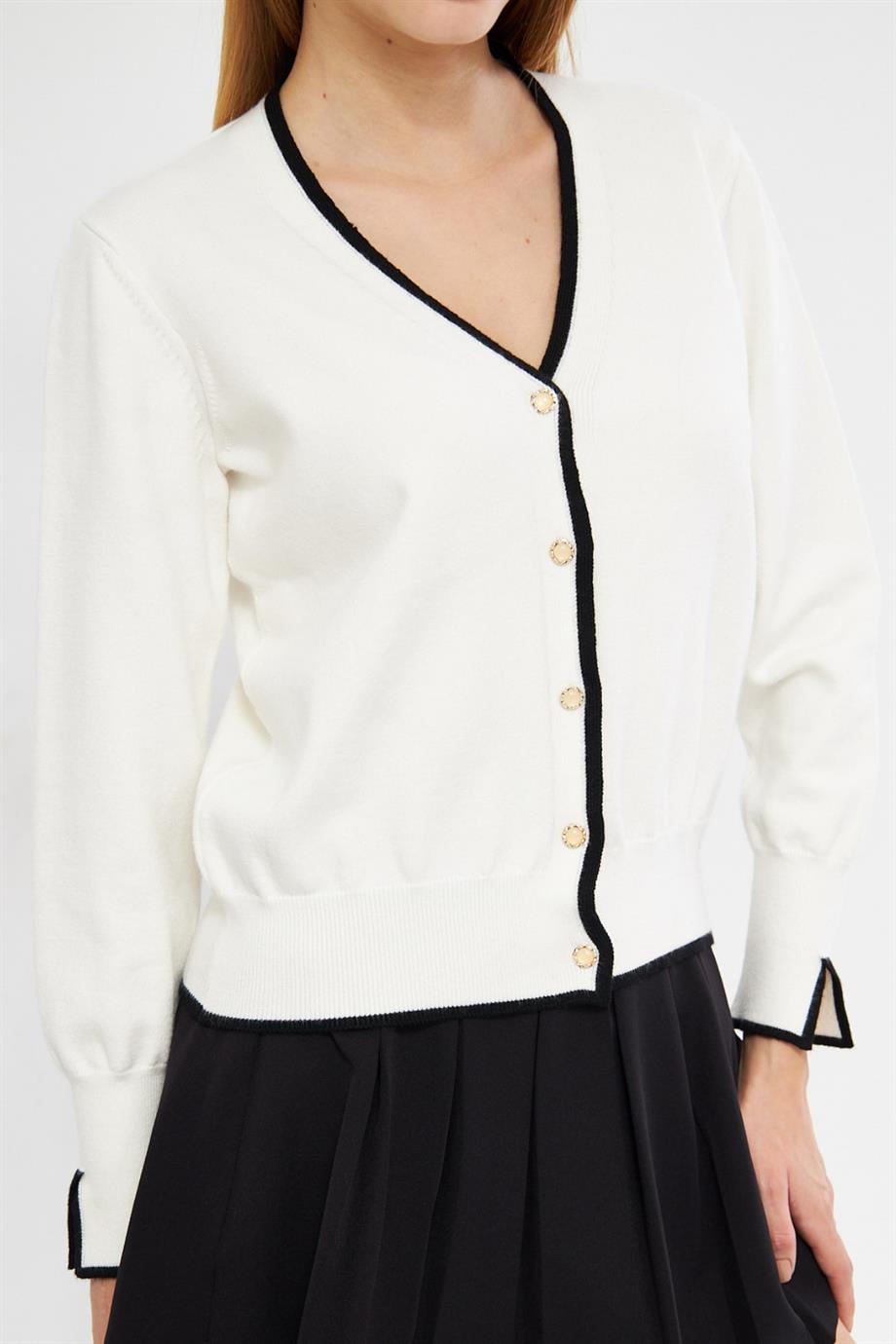 Şeritli Triko  Hırka 240912Hk