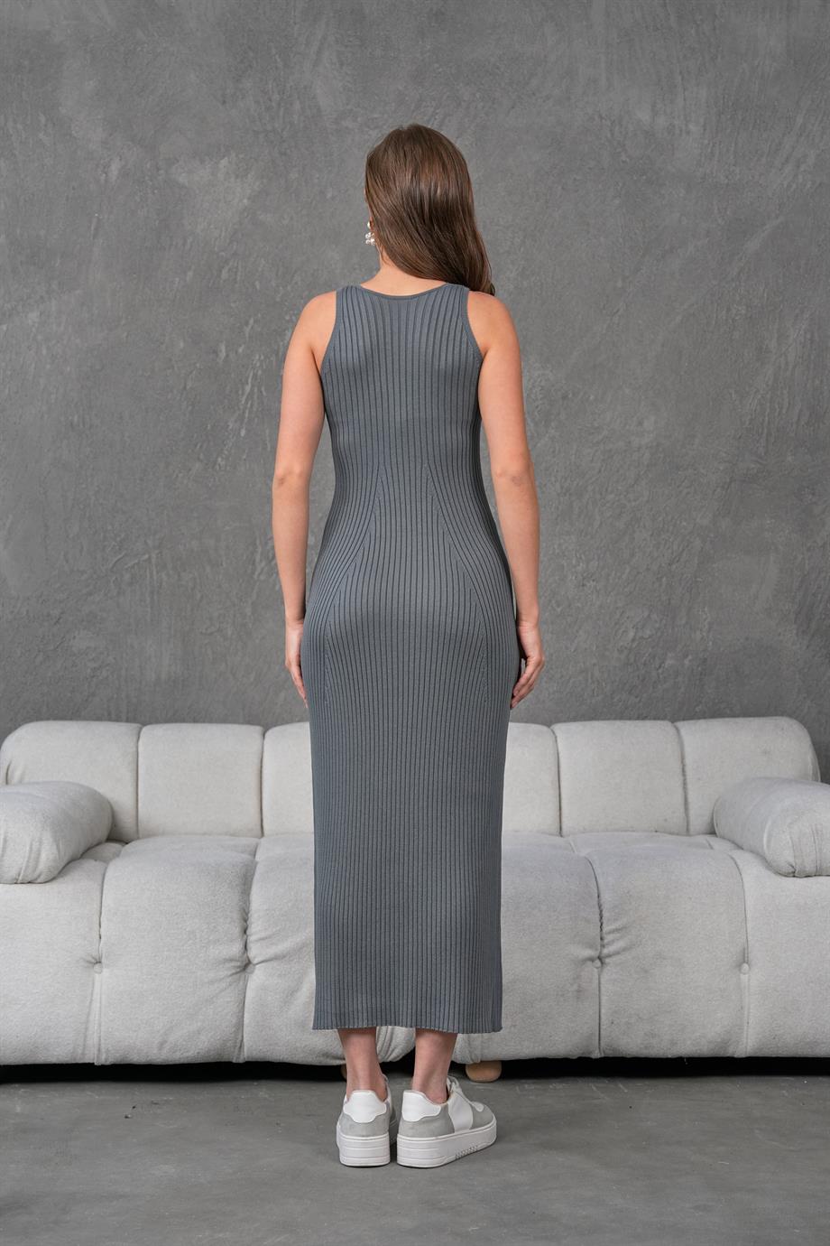 V Yaka Kolsuz Triko Elbise 171610