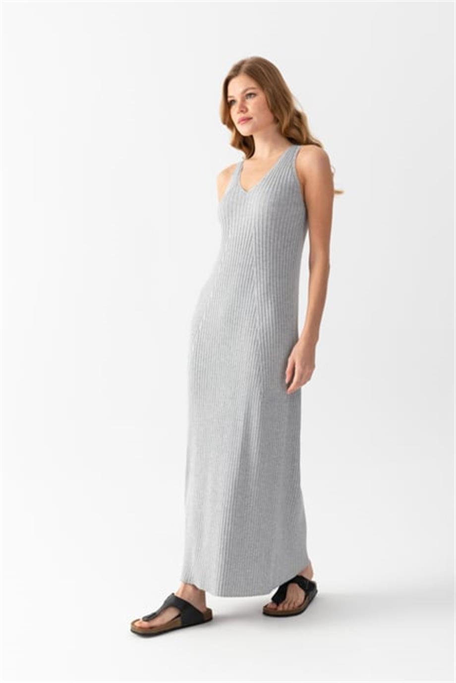 V Yaka Kolsuz Triko Elbise 171610