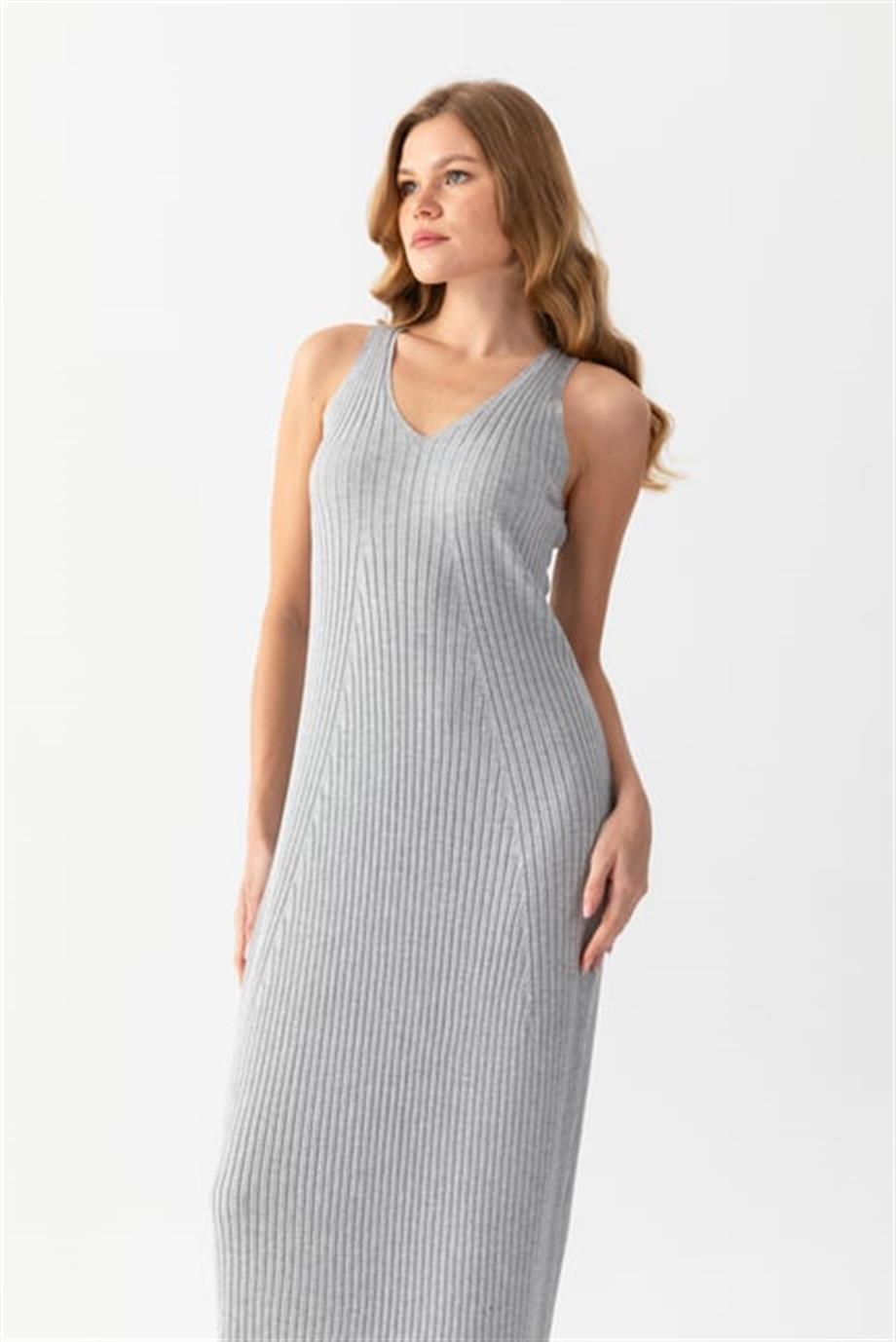 V Yaka Kolsuz Triko Elbise 171610