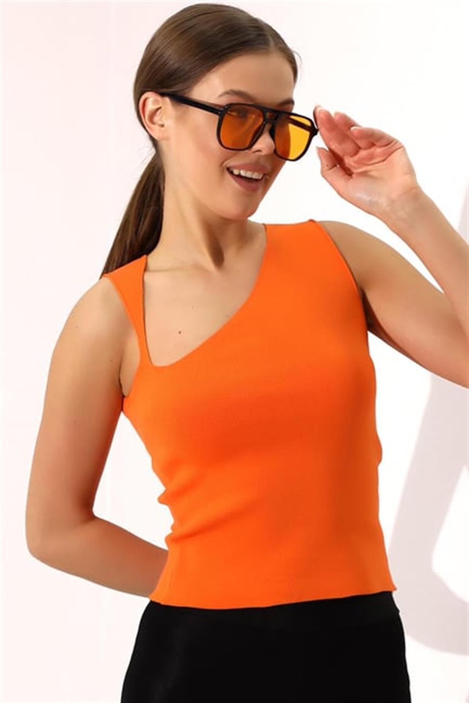 Yarım V Triko Atlet Bluz 1512