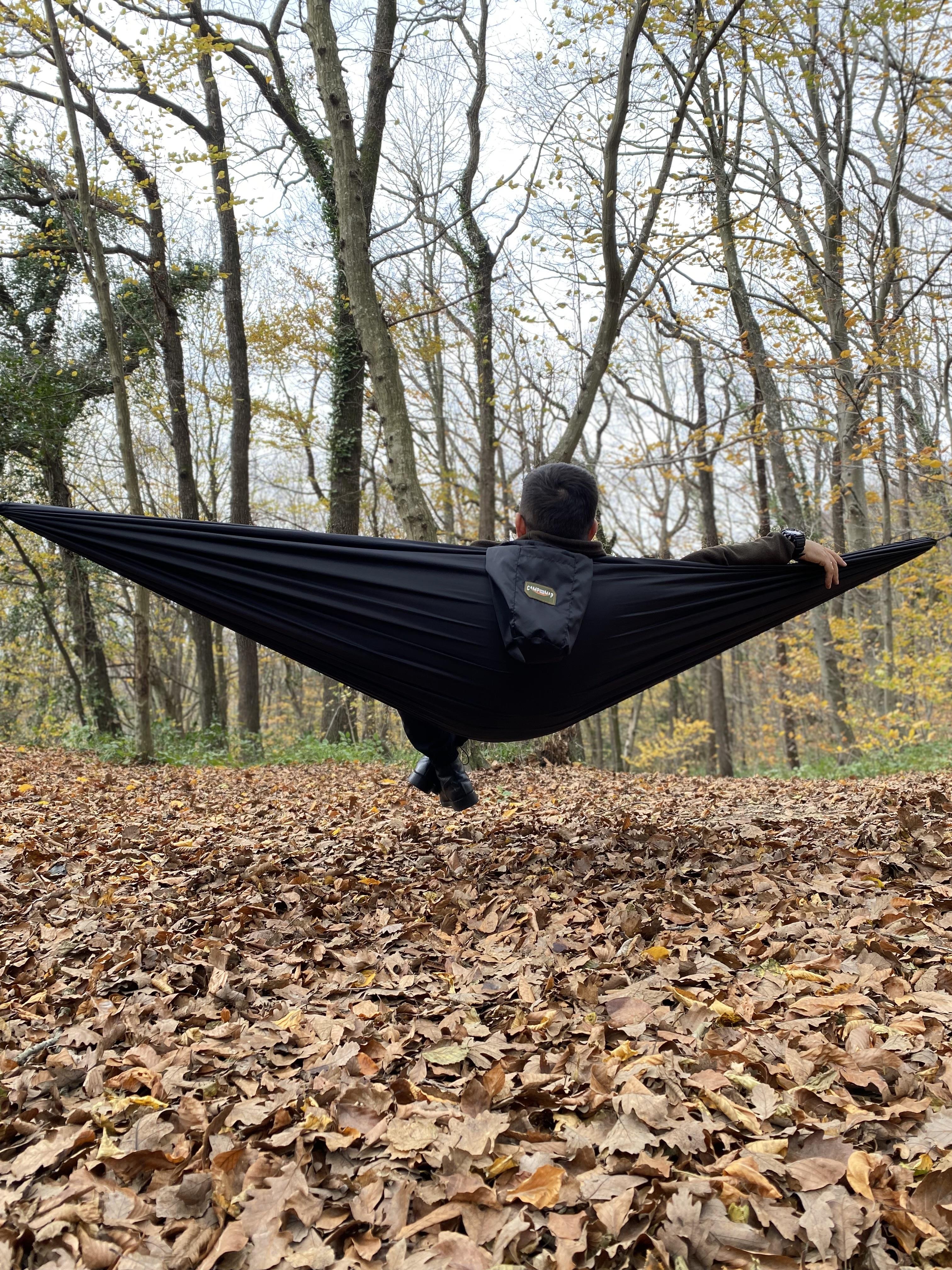 Premium Black Hamak CAMPANDMAPPremium Black Hamak (YENİ NESİL KUMAŞ)