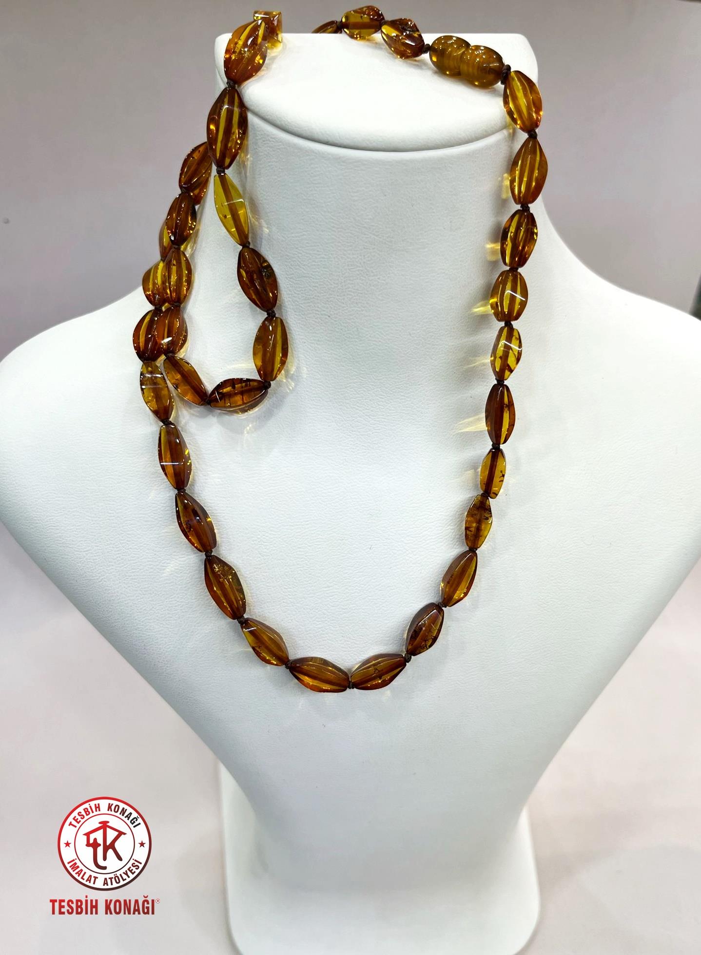 Damla Kehribar Kolye