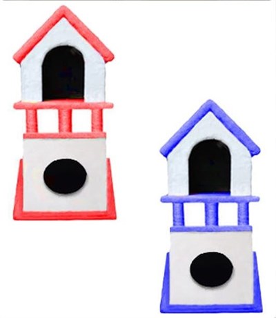 2 Katlı Çatılı - Kare Kedi Evi