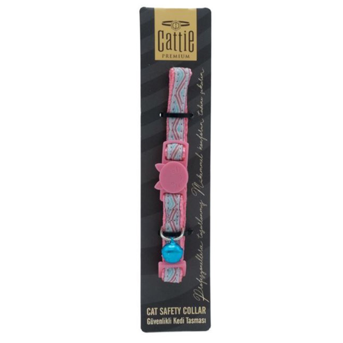 CATTİE DESENLİ KEDİ BOYUN TASMASI PEMBE 1X15-25CM8680782130106