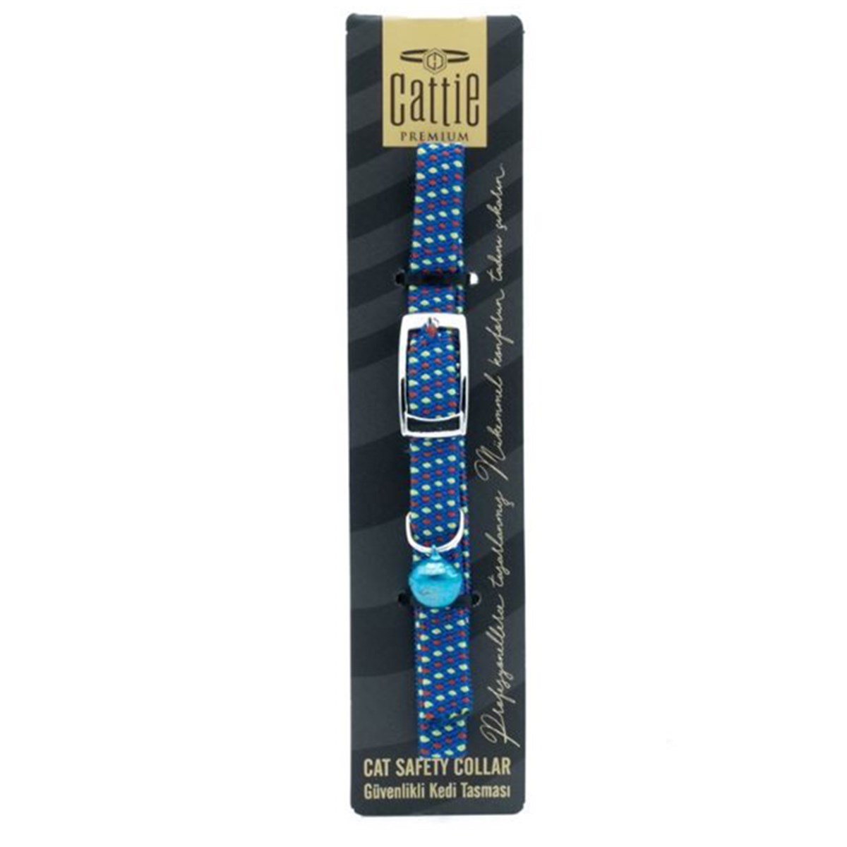 CATTİE LASTİKLİ KEDİ BOYUN TASMASI MAVİ 1X20-30CM8680782130427