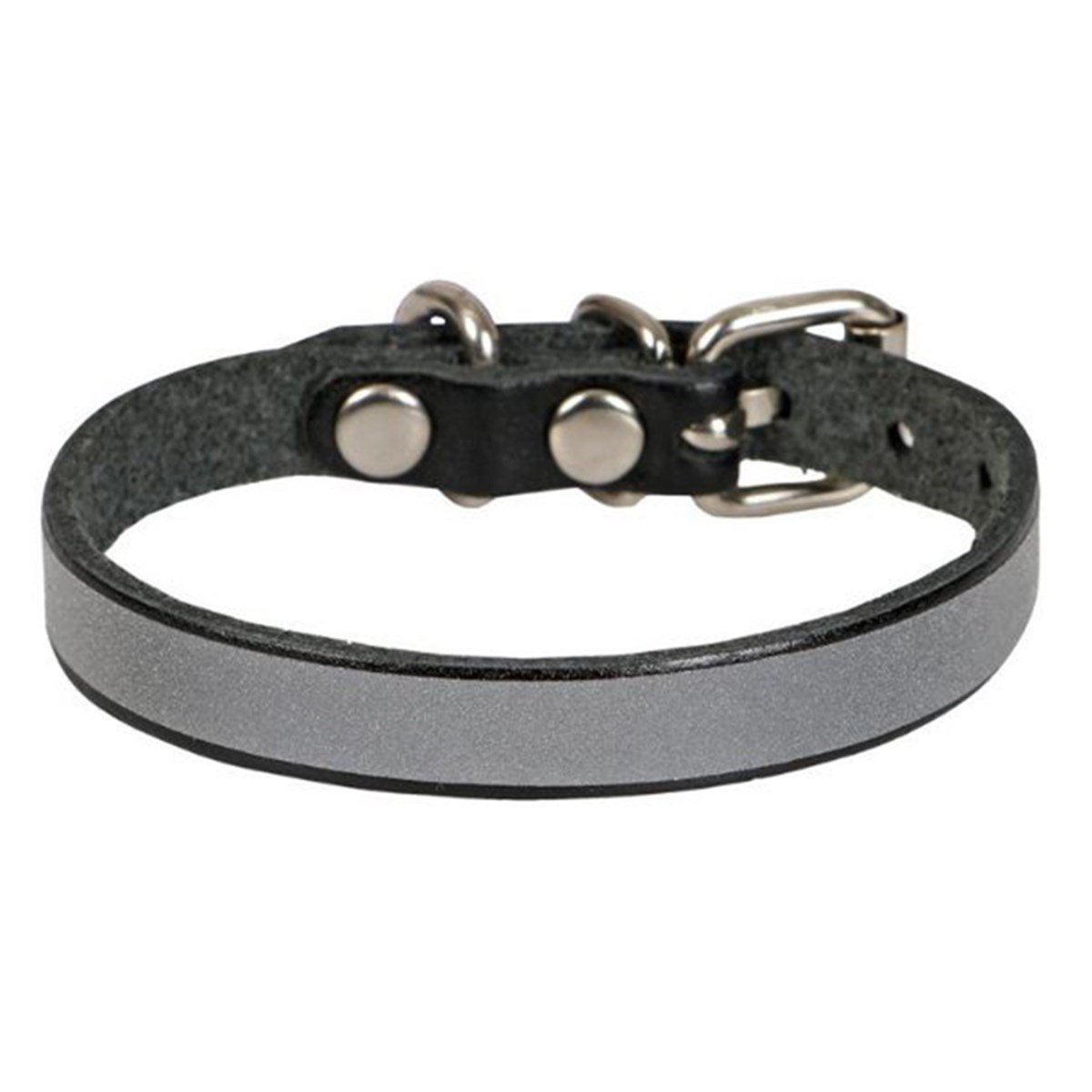 CATTİE REFLEKTÖRLÜ DERİ KEDİ TASMASI SİYAH 1X20-23CM