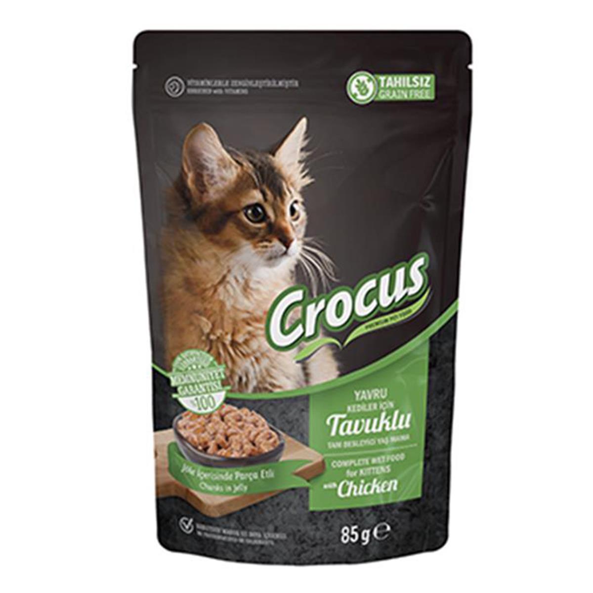 CROCUS TAVUK ETLİ YAVRU KEDİ YAŞ MAMASI 85 G8681085427481
