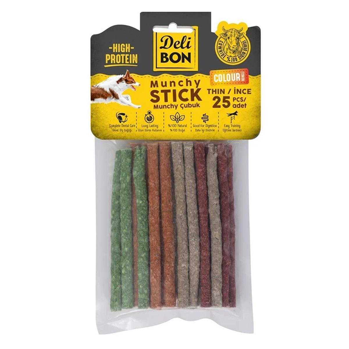 DELİBON DERİ MUNCHY ÇUBUK İNCE BOY 25 Lİ PAKET KARIŞIK RENK KARIŞIKRENK İNCEX25AD.8680782131257