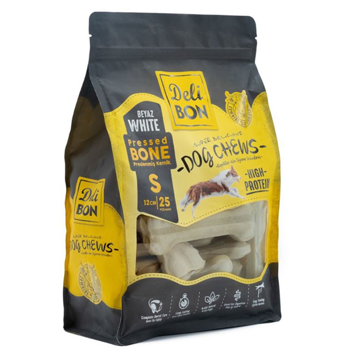 DERİ PRES KEMİK 12CM S BOY 25Lİ TORBA BEYAZ 12CMX25AD.8680782160417