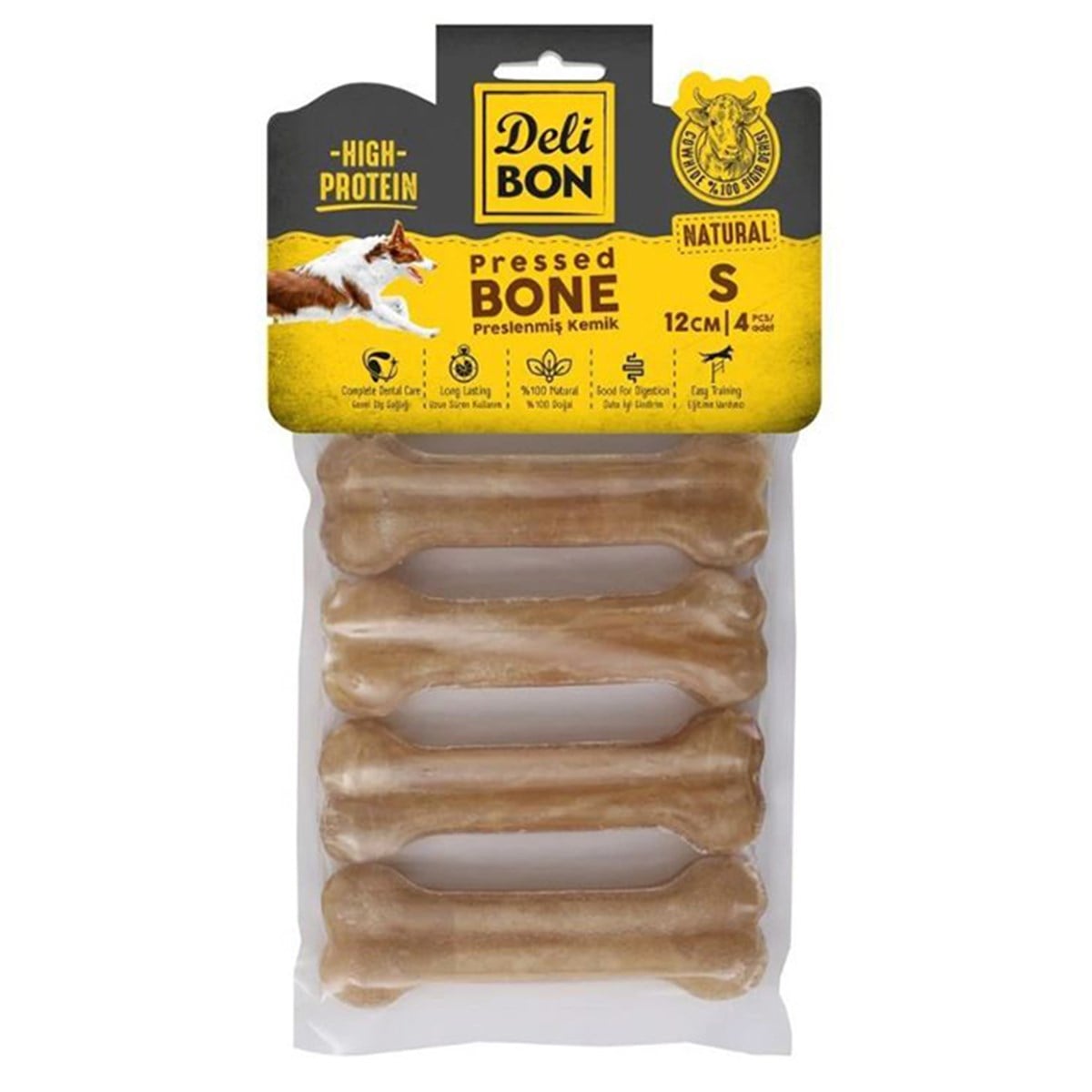 DERİ PRES KEMİK 12CM S BOY 4LÜ PAKET NATUREL NATUREL 12CMX4AD.8680782160080