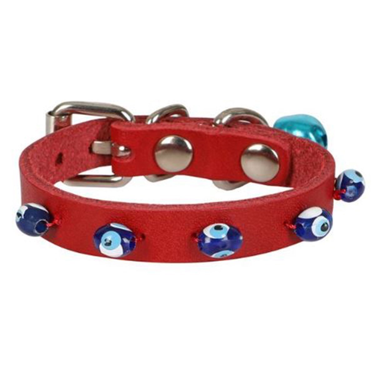 CATTİE BONCUKLU DERİ KEDİ TASMASI KIRMIZI 1X16-20CM