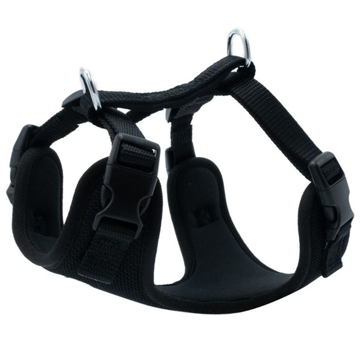 DOGGİE HAVALI DOKUMA GÖĞÜS TASMASI SİYAH 2,5X65-75CM