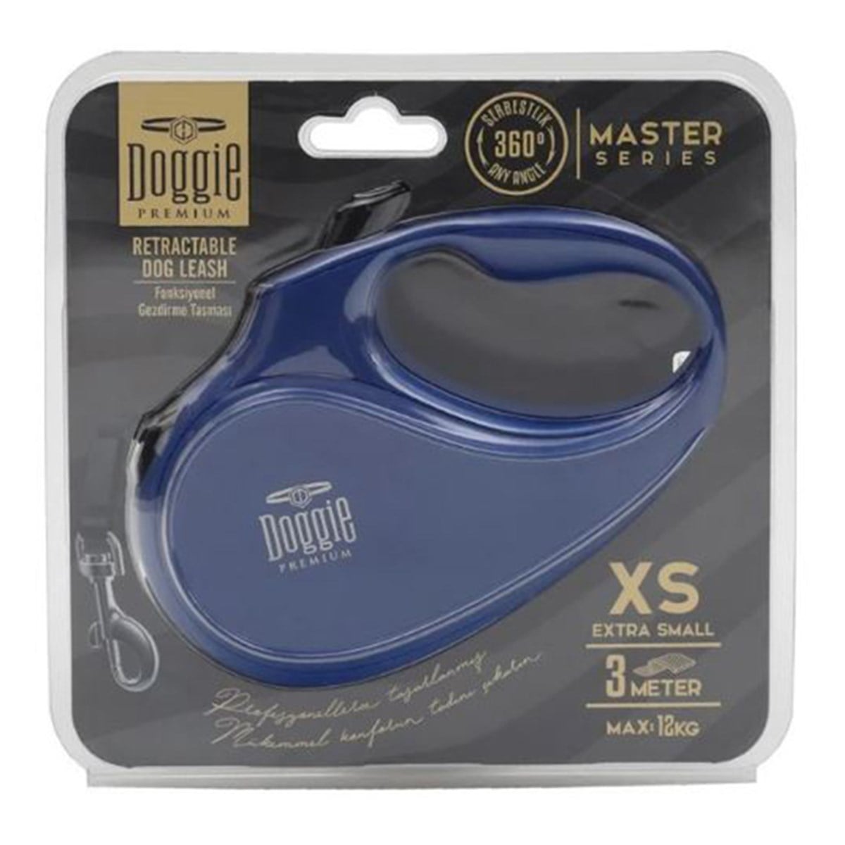 DOGGİE OTOMATİK UZATMA TASMASI MASTER SERİ ROYALMAVİ 12KG/3MT8680782170027