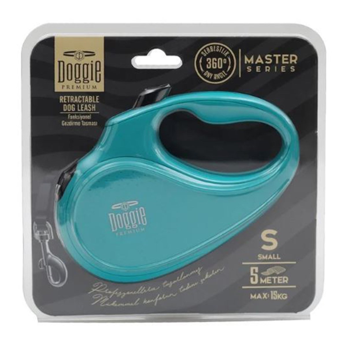 DOGGİE OTOMATİK UZATMA TASMASI MASTER SERİ MAVİ 15KG/5MT