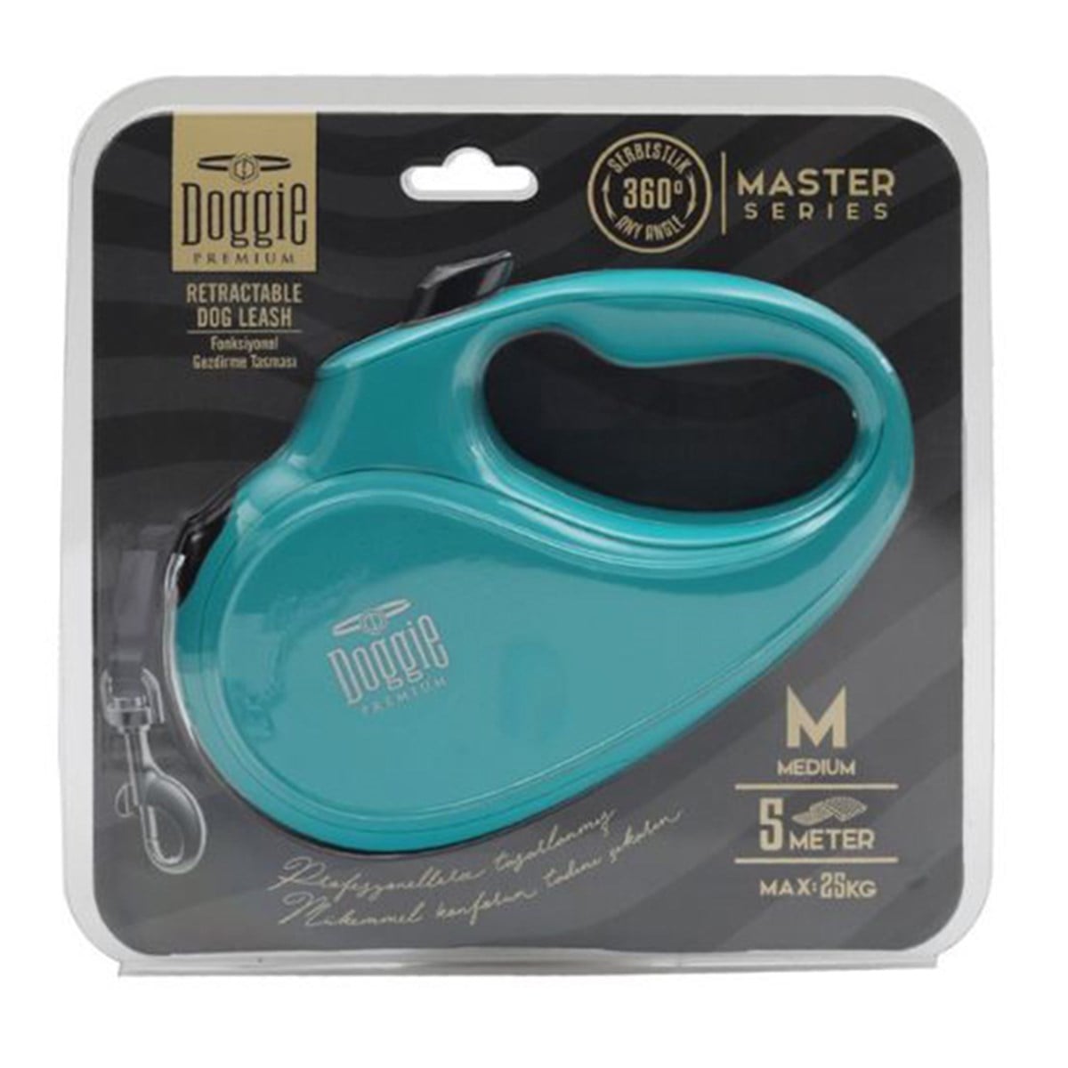 DOGGİE OTOMATİK UZATMA TASMASI MASTER SERİ MAVİ 25KG/5MT8680782170188