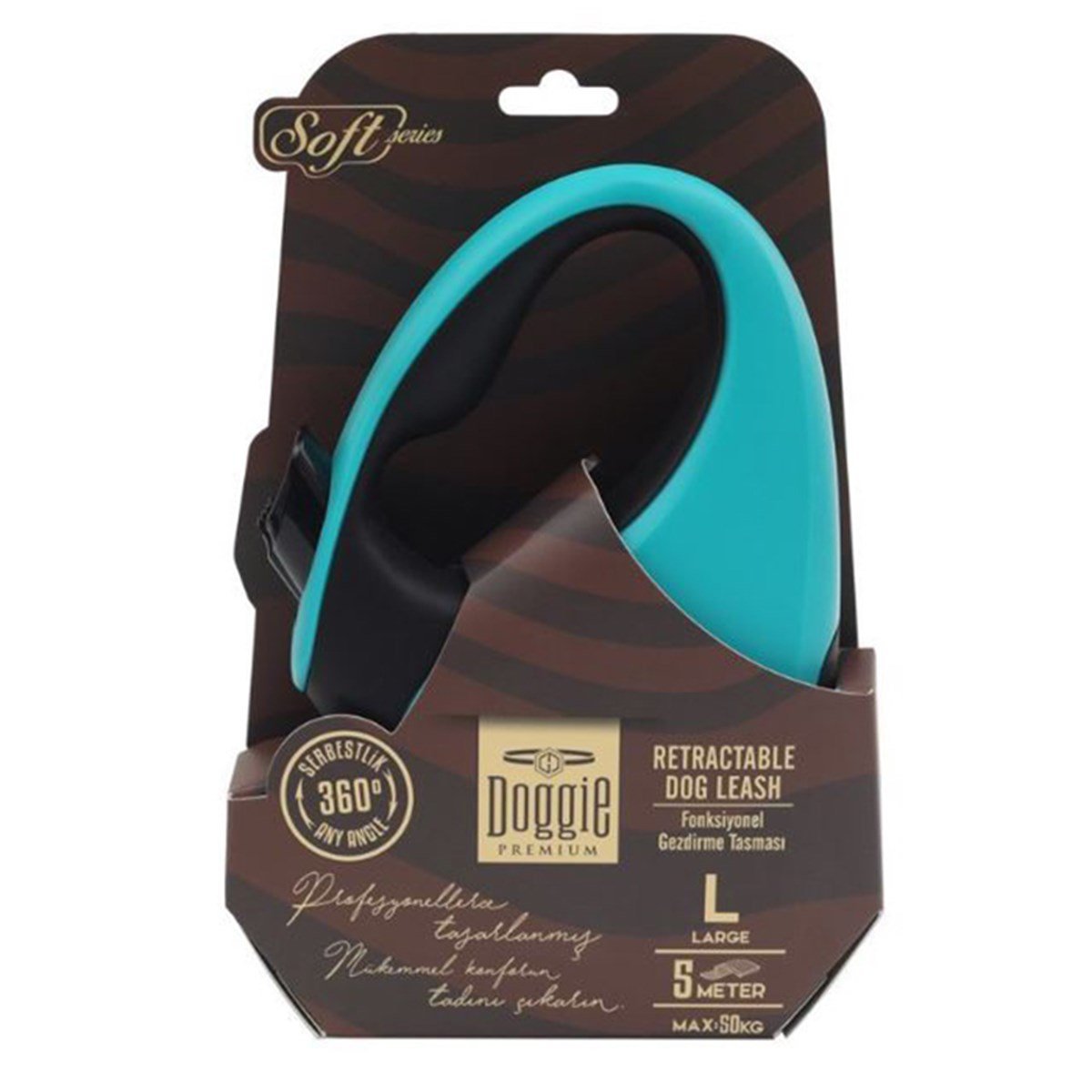 DOGGİE OTOMATİK UZATMA TASMASI SOFT SERİ MAVİ 50KG/5MT8680782170485
