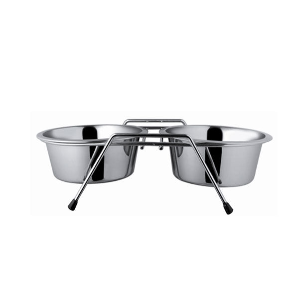 EuroDog DDWF2BCP 3qt Ayaklı İkili Metal Mama Kabı ø25 Cm8699004240516