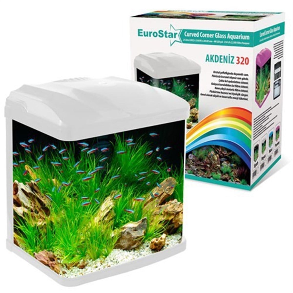 Eurostar Akdeniz 320 Led Işıklı Komple Akvaryum Seti 452-1104