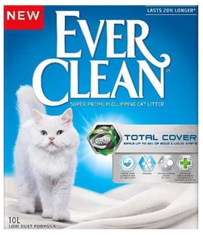 EVER CLEAN TOTAL COVER (KOKU ÖNLEYICI) KOKUSUZ KEDI KUMU 10 LT
