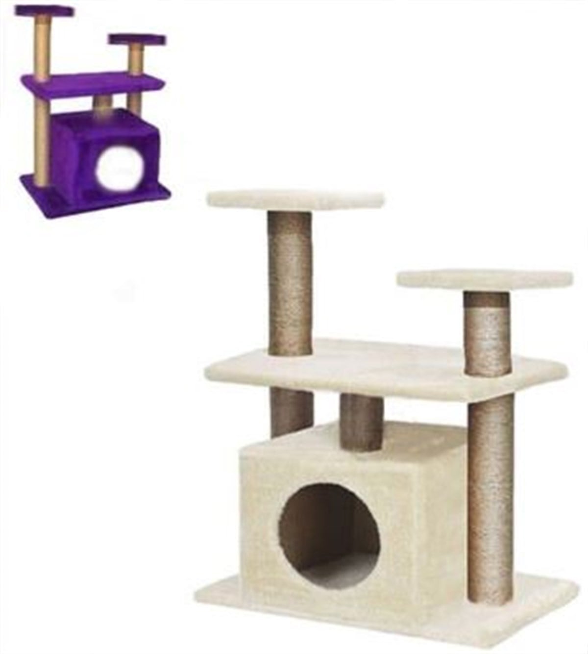 Fonksiyonlu Oturaklı Kedi Evi ve TırmalamaCT19