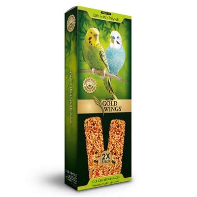 GOLD WINGS PREMIUM MEYVELİ MUHABBET KUŞU KRAKERI KUTULU 2 ADET