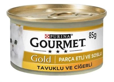 GOURMET GOLD PARÇA ETLI VE SOSLU TAVUK VE CIĞER