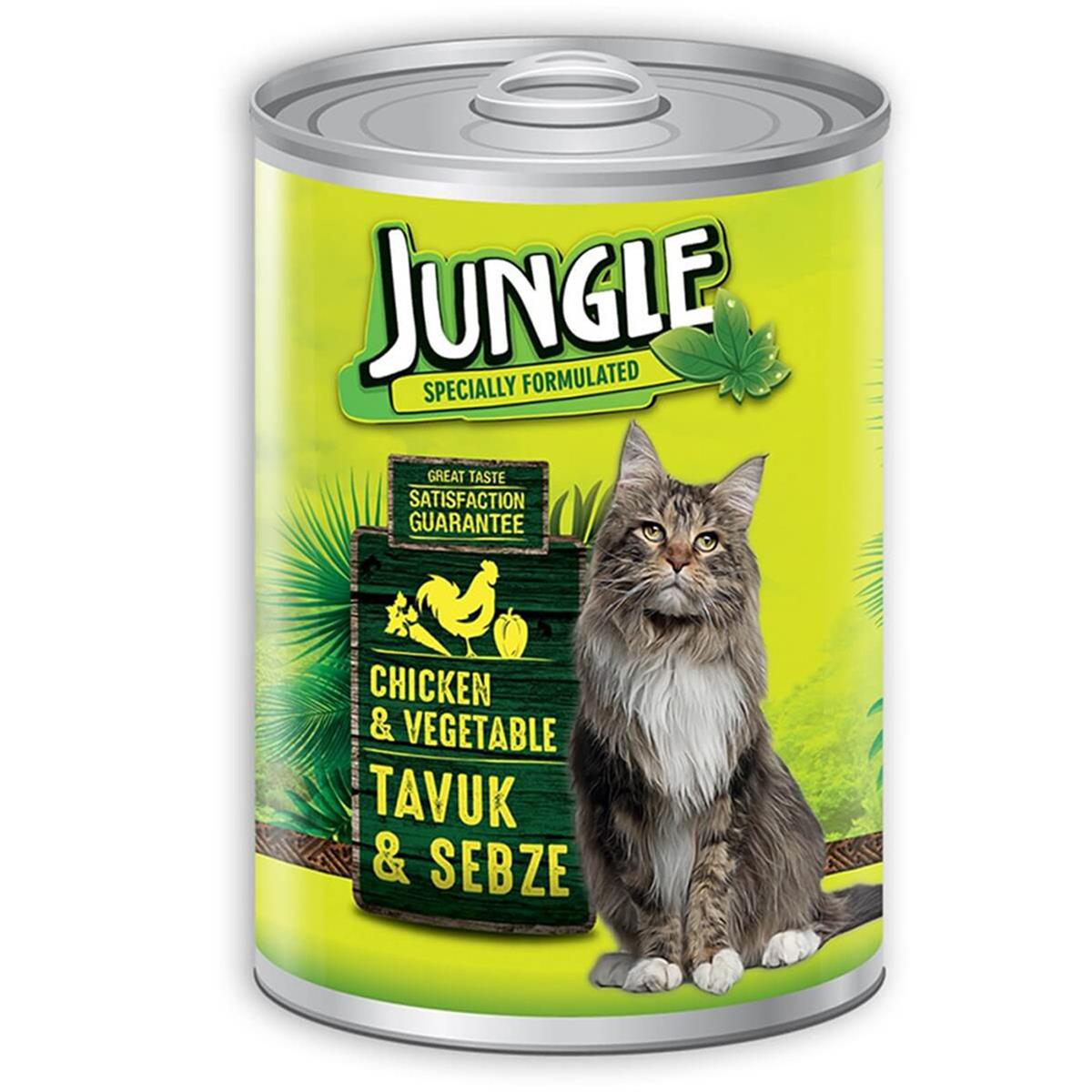 JUNGLE KEDİ TAVUKLU SEBZELİ KONSERVE 415 GR8681299602315