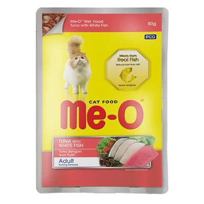 ME-O JÖLE İÇİNDE POUCH TON BALIKLI VE ALABALIKLI KEDİ KONSERVESİ 80GR