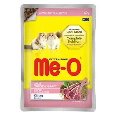 ME-O SOS İÇİNDE POUCH PARÇA KUZU ETLİ YAVRU KEDİ KONSERVESİ 80GR