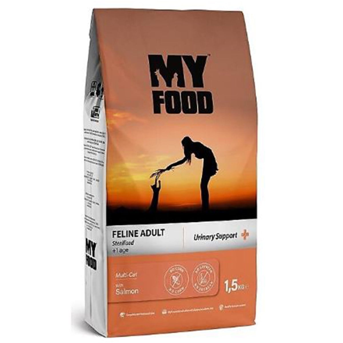 MY FOOD SOMONLU KISIRLAŞTIRILMIŞ YETİŞKİN KEDİ MAMASI URİNARY SUPPORT 1,5 KG8681692800882