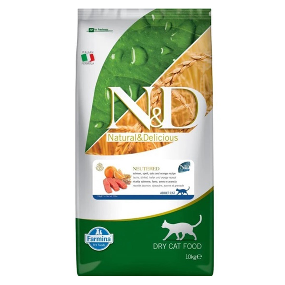 N&D DÜŞÜK TAHILLI SOMONLU KISIRLAŞTIRILMIŞ KEDİ MAMASI 10KG8010276040046