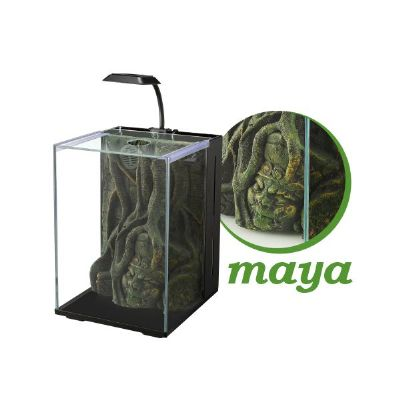 NUBİOS NANO AKVARYUM MAYA DEKORLU SİYAH 20X22X29CM6904987638109