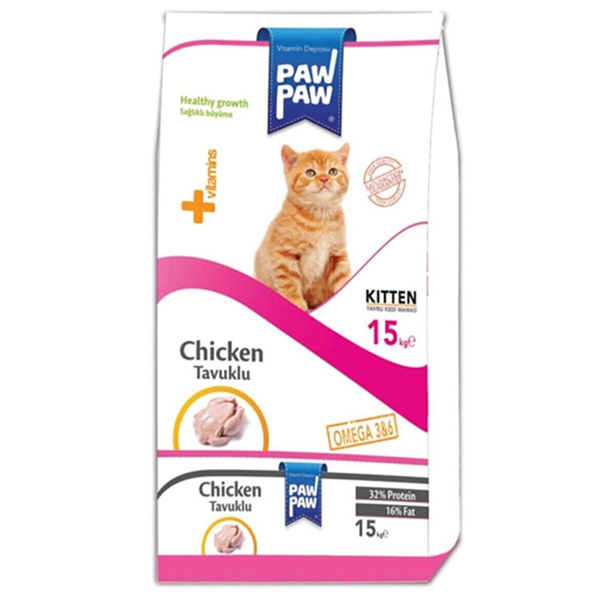 PAW PAW YAVRU TAVUKLU KEDİ MAMASI 15 KG8681692100067