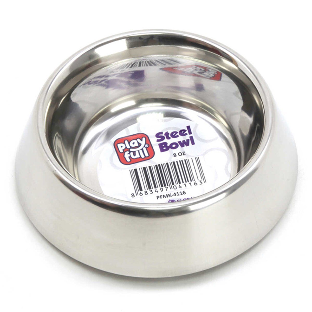 PLAYFULL HAŞERE ENGELLEYİCİ KAUÇUK TABANLI ÇELİK MAMA KABI 8 OZ (SWT 2464 A)8683497041163