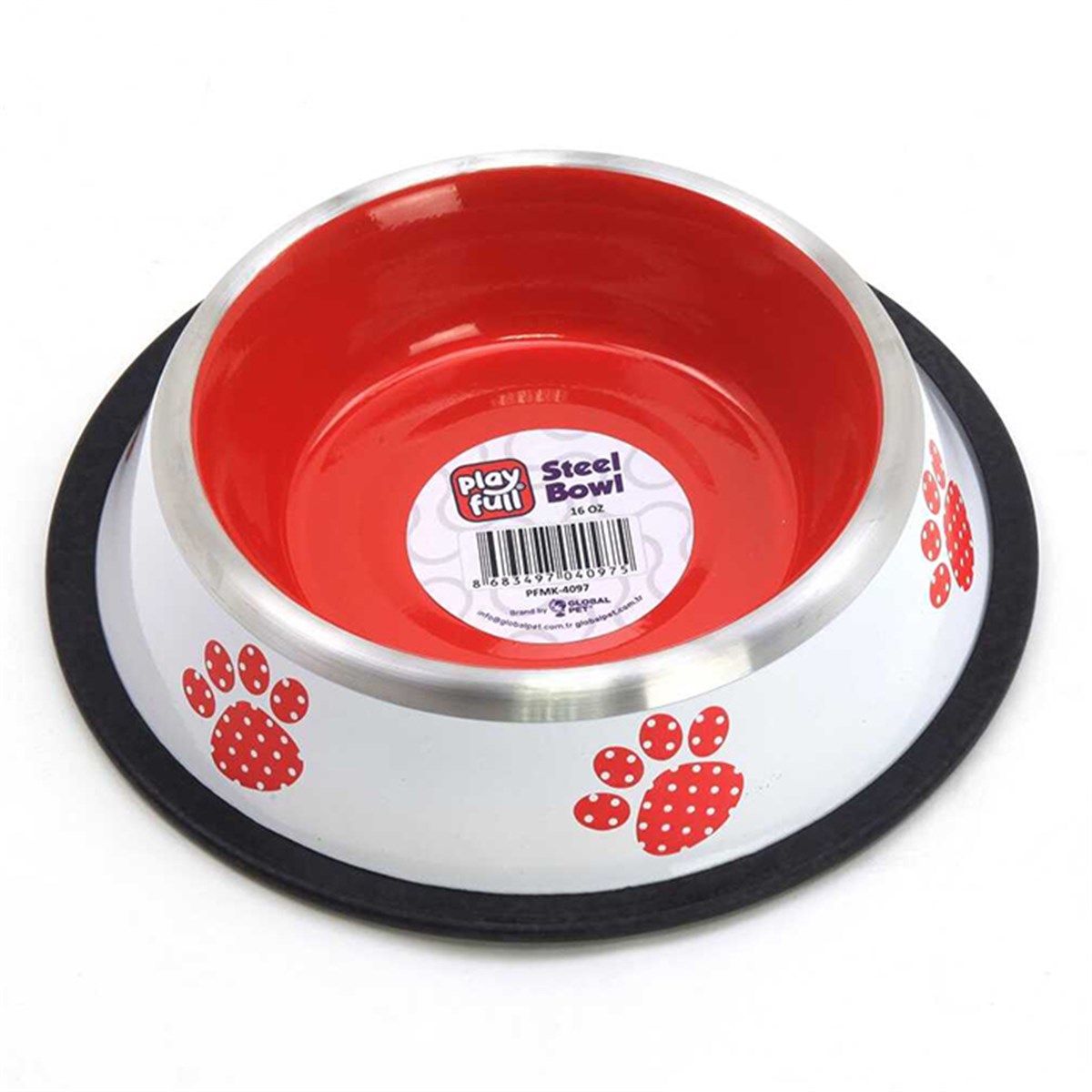 PLAYFULL RENKLİ DESENLİ ÇELİK MAMA VE SU KABI 16 OZ (SWT1131)8683497040975